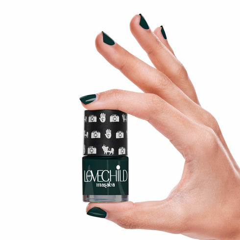 LoveChild Disco  Breathable Bottle Green Glossy Nail Paint